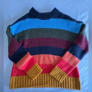 Urban Outfitters Rainbow Striped Crew Neck Sweater Size XS